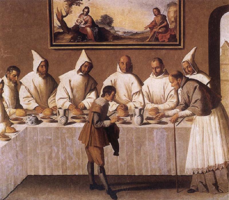 Francisco de Zurbaran St Hugo of Grenoble in the Carthusian Refectory France oil painting art